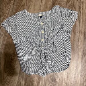 Universal Thread Black and White Striped Button-Down Shirt
